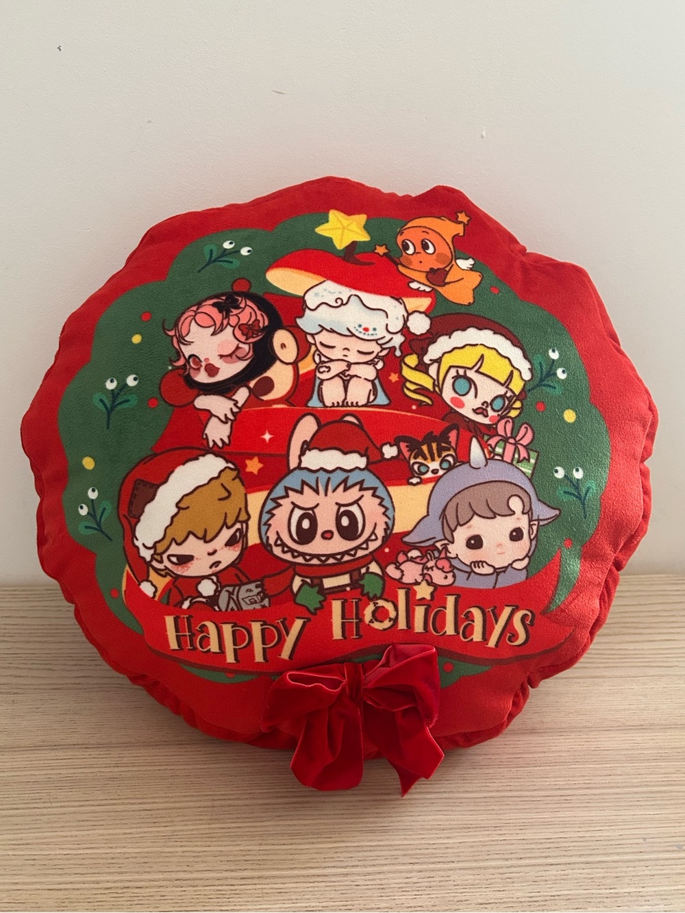 Pop Mart Holiday Christmas Round Throw Cushion Pillow